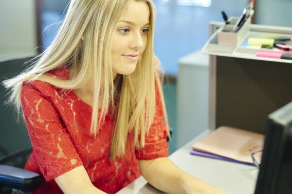 young female office worker